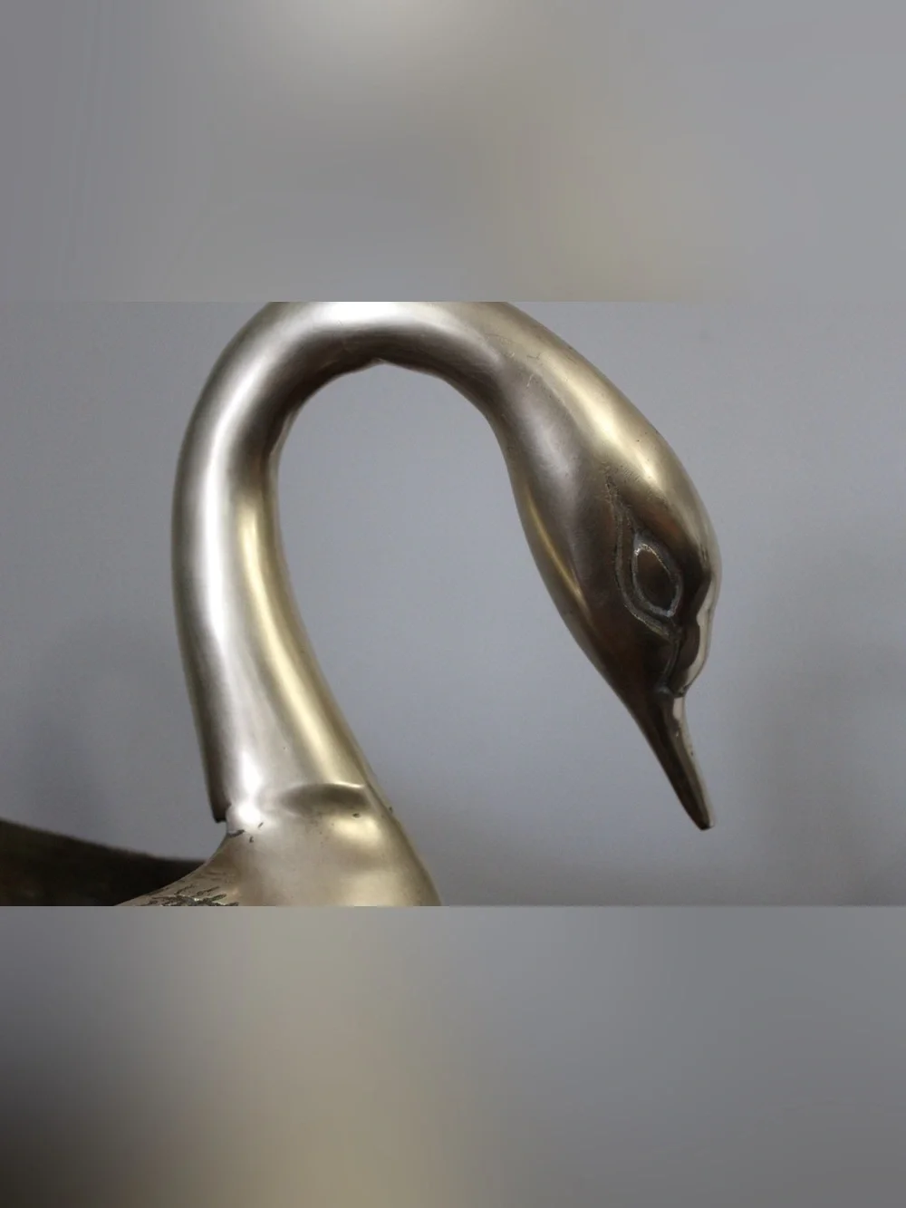 Vintage 1970s extra large Brass Swan Planters set of 2